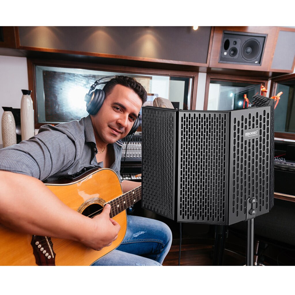 Studio Recording Mic Isolation Shield Absorbent Foam Foldable Acoustic Screen Microphone Isolation Isolator Shield