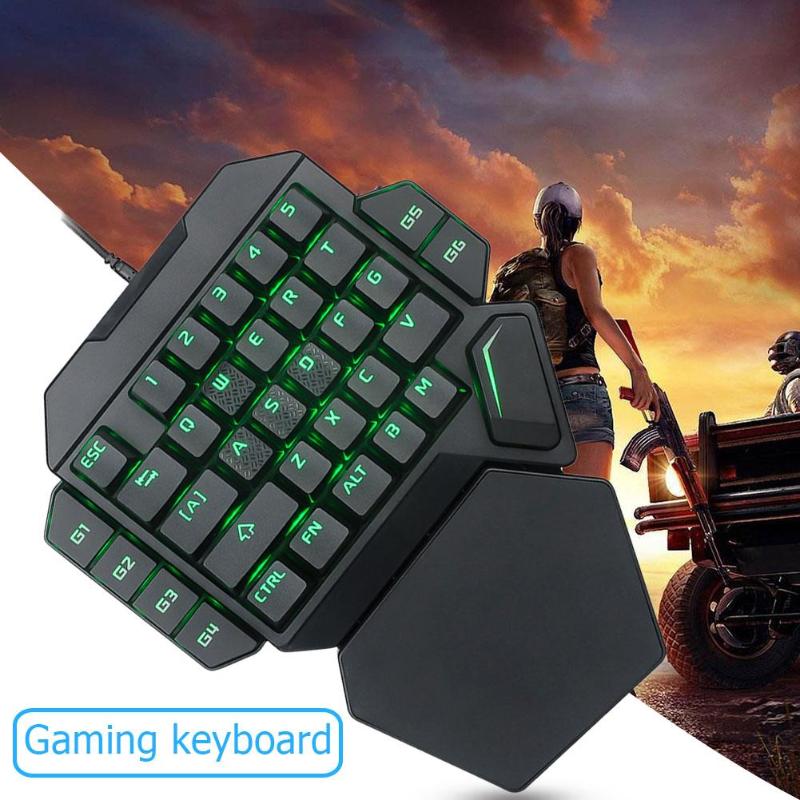 VODOOL K50 Wired USB One-Handed Computer Games Keyboard Macro Definition Mechanical Seven Colors Backlight Gaming Keypad