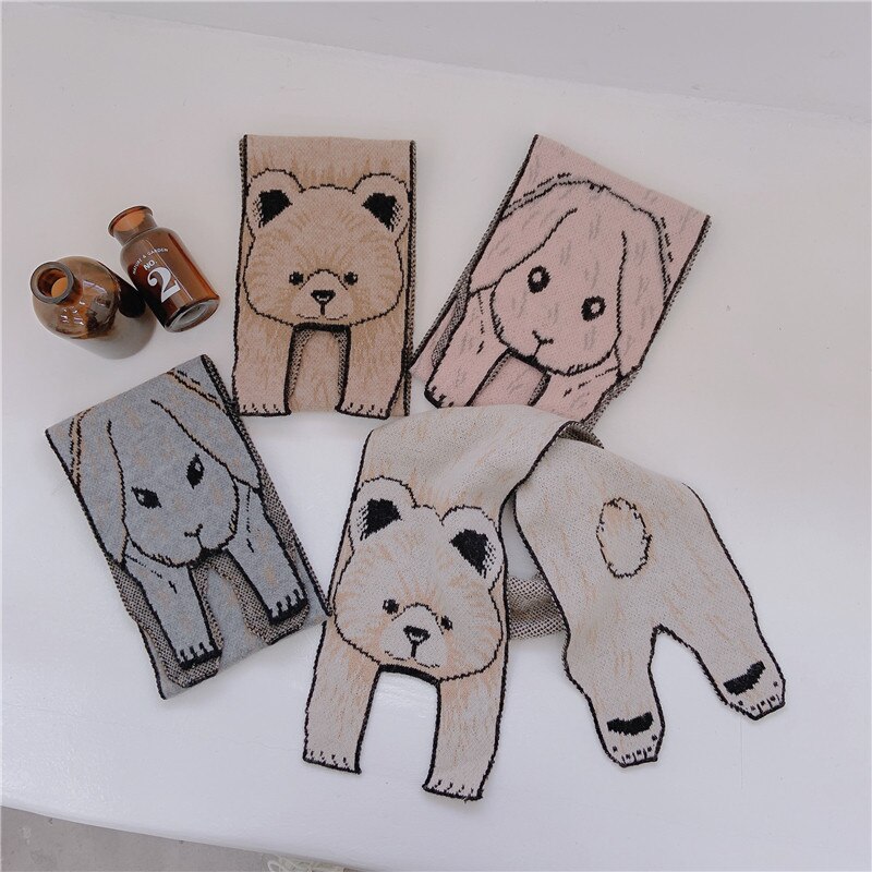 Kids Boys Girls Scarf Winter Warm szalik Children Scarves Cute Cartoon Animals Long Knitted Scarf шарф детский Accessories