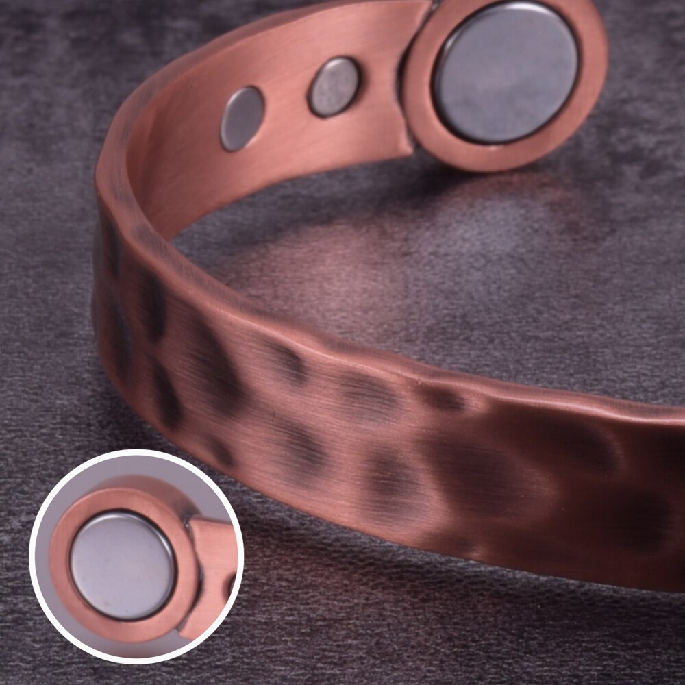 Pulsera magnética de cobre para hombre, brazalete magnético ajustable de 10mm, para la salud, energía, brazalete abierto