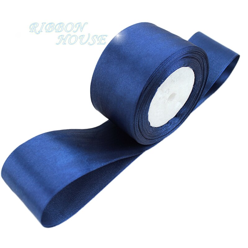 (25 yards/roll) Deep Blue Single Face Satin Ribbon Wrapping Christmas ribbons