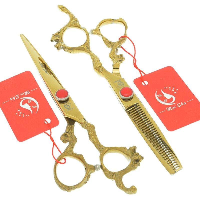 6.0" Dog Cutting Scissors Thinning Shears Dragon Handle Japanese Steel Dogs Grooming Scissors Barbers Tools A0096A
