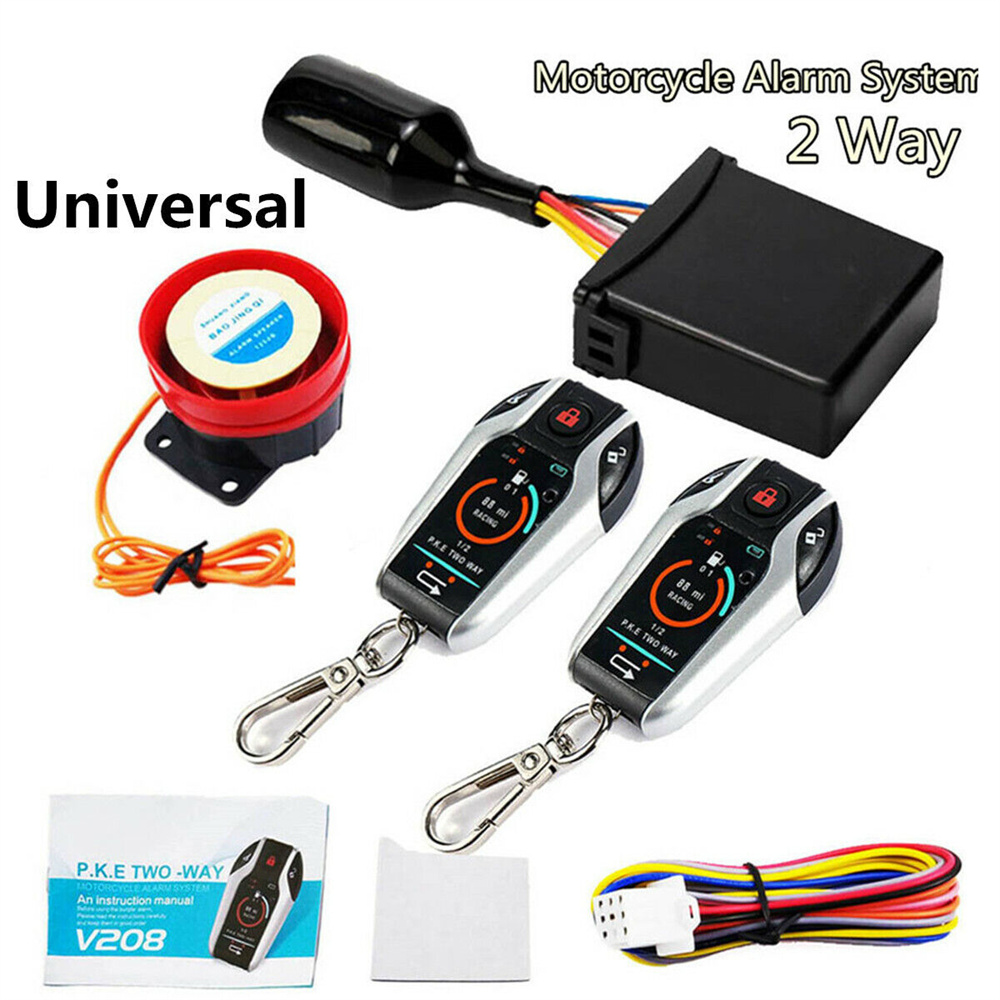 Tweeweg Motorfiets Anti-Diefstal Beveiliging Alarmsysteem Scooter Inbraak Trillingen Alarm Afstandsbediening Motor Start 5Meter Auto-Lock