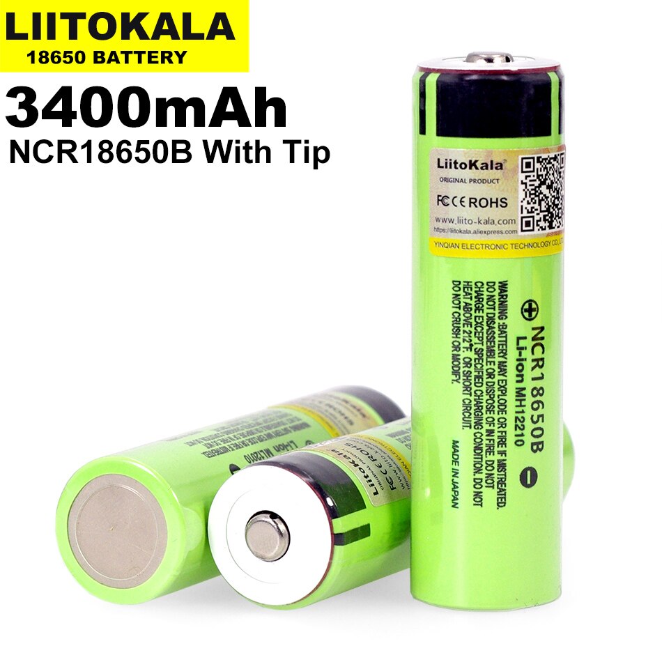 1-20PCS Liitokala original NCR18650B 3.7V 3400mAh 18650 rechargeable lithium battery for flashlight battery Bonus cap