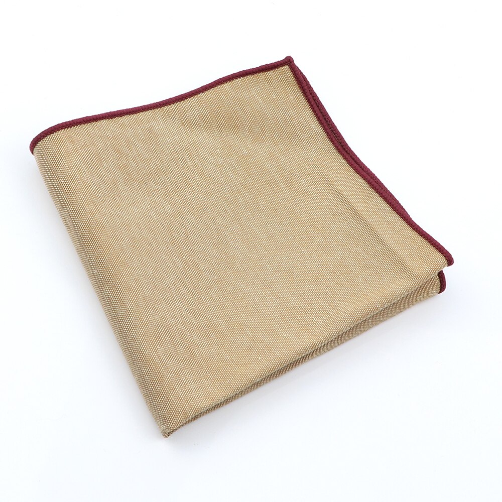 Mouchoir de poche en laine de coton pour hommes, 24CM de largeur, mouchoir épais rayé de couleur unie pour femmes et hommes, accessoire de soirée décontracté: 1