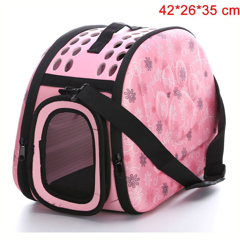 Sac pour animaux de compagnie chien chat transporteur sac à main voyage Portable respirant chat transporteur sac pliable sac à bandoulière transporteur pour chiot moyen chien: Pink  M