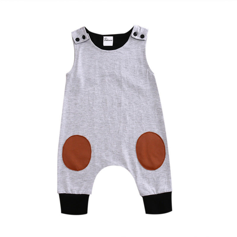 Kleinkind Kleinkind Baby freundlicher Jungen Strampler Gesamt Baumwolle Weiche Kleidung ärmellos Outfit eins Stück einstellen