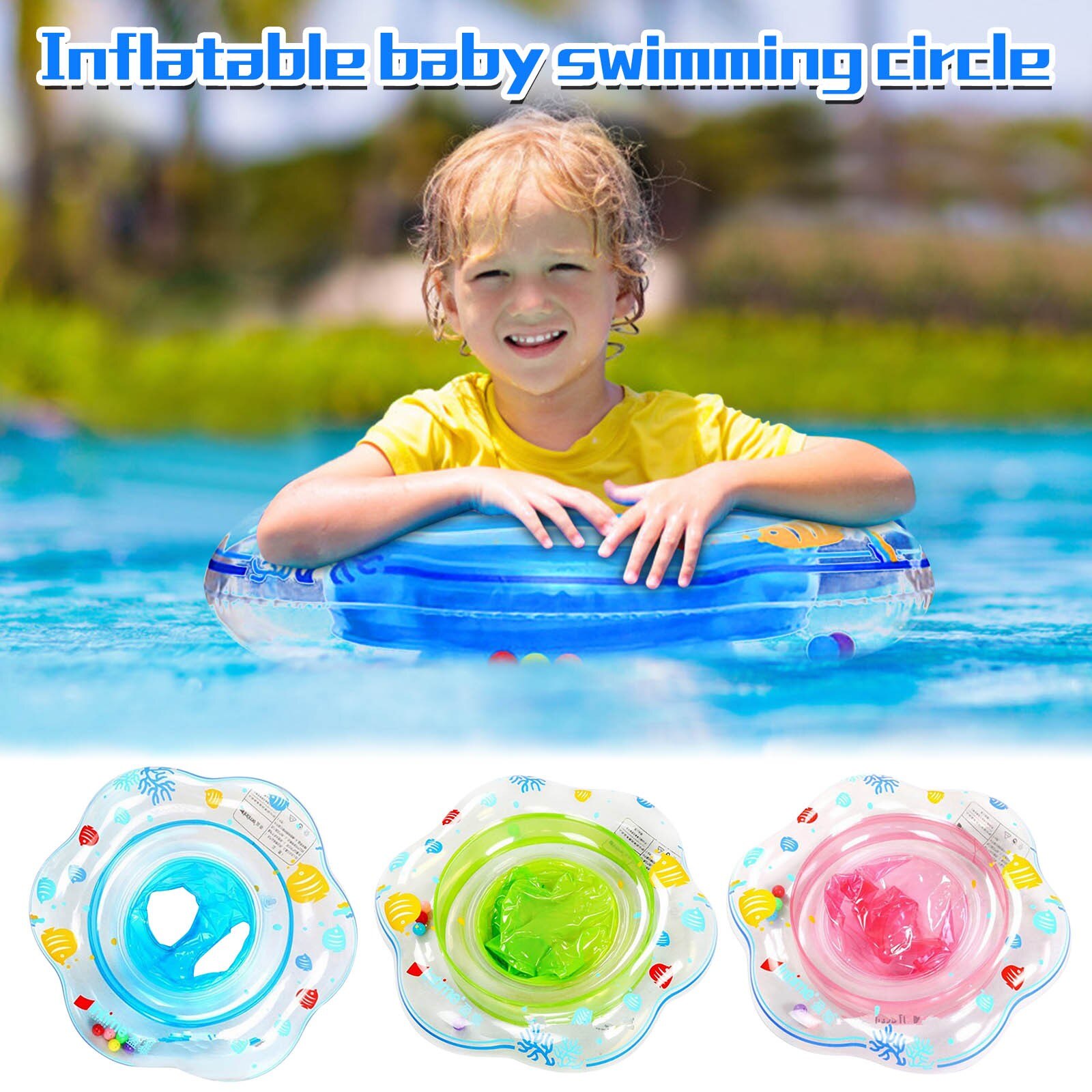 Baby Zwembad Ringen Zetel Leuke Opblaasbare Zwemmen Ring Float Seat Zwemmen Cirkel Met Dual Handvat Voor Baby Peuters Zwembad bad