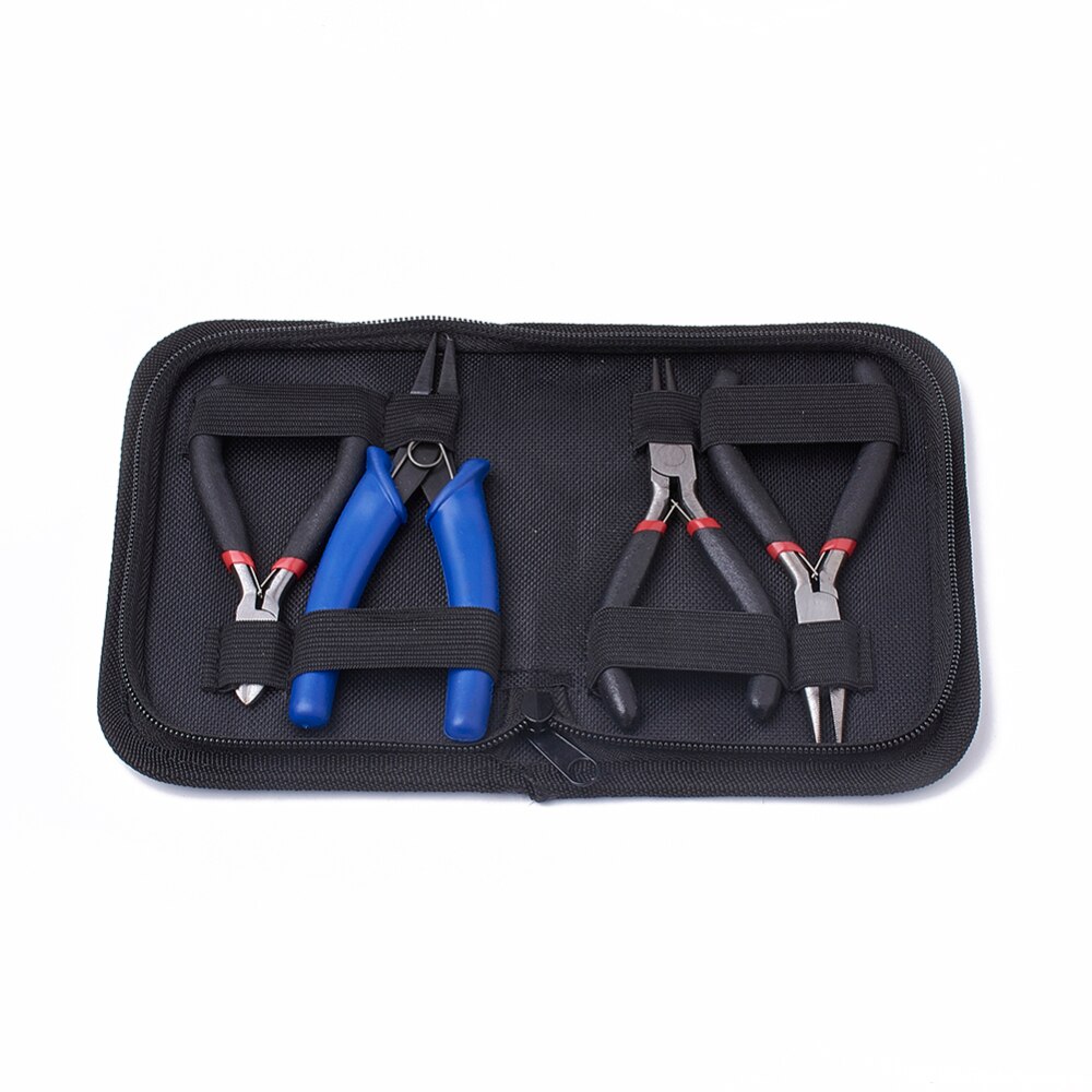 DIY Jewelry Tools Sets Nippers Repair Tool with Pliers Scissor Tweezers Vernier Caliper Tape Measure Pins Mixed Color F80: 12