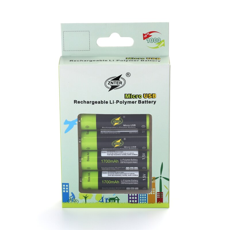 Znter Batterij! 10 Pcs Znter 1.5V Aa 1700 Mah Li-Polymer Lithium Li-Ion Oplaadbare Batterij Met Usb Opladen Lijn