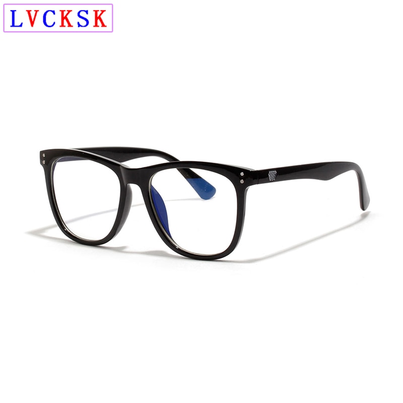Gafas protectoras de luz azul para hombre y mujer, montura grande Retro transparente, de remaches, montura de gafas de lectura para miopía N5