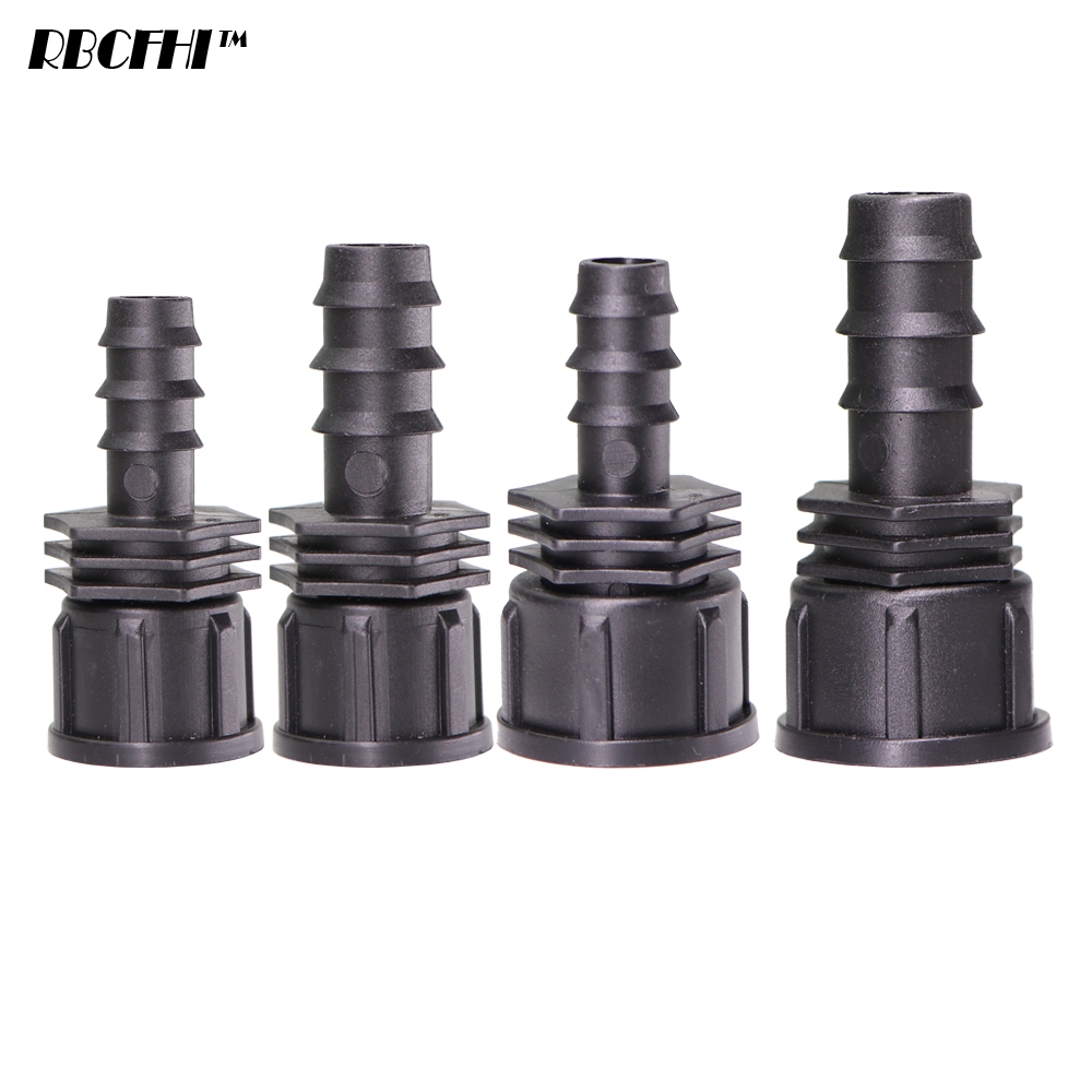 4PCS 1/2" 3/4" Thread to 16 20 25MM Barb Connector PE Tubing Adapter Hose Tee Joints Garden Drip Irrigation Coupling Fittings