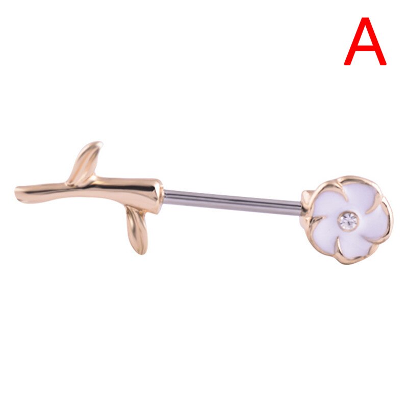 2 pièces mamelon Piercing Barbell 14G crâne fleur flèche mamelon bouclier charmant mamelon anneaux pour les femmes corps Piercing bijoux: 5