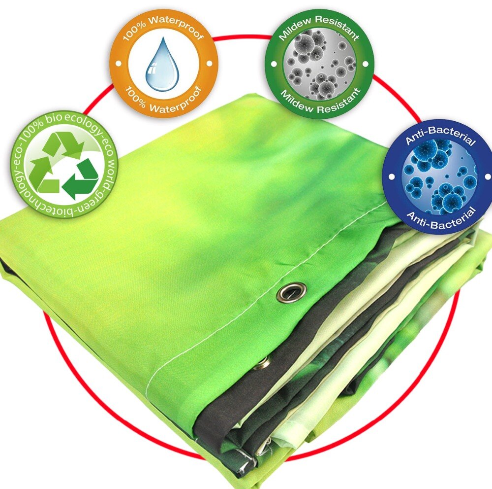 LB Lichtblauw Cartoon Wereldkaart Blauwe Zee Douchegordijn Dier Waterdicht Polyester Badkamer Gordijnen Stof Voor Bad Decor