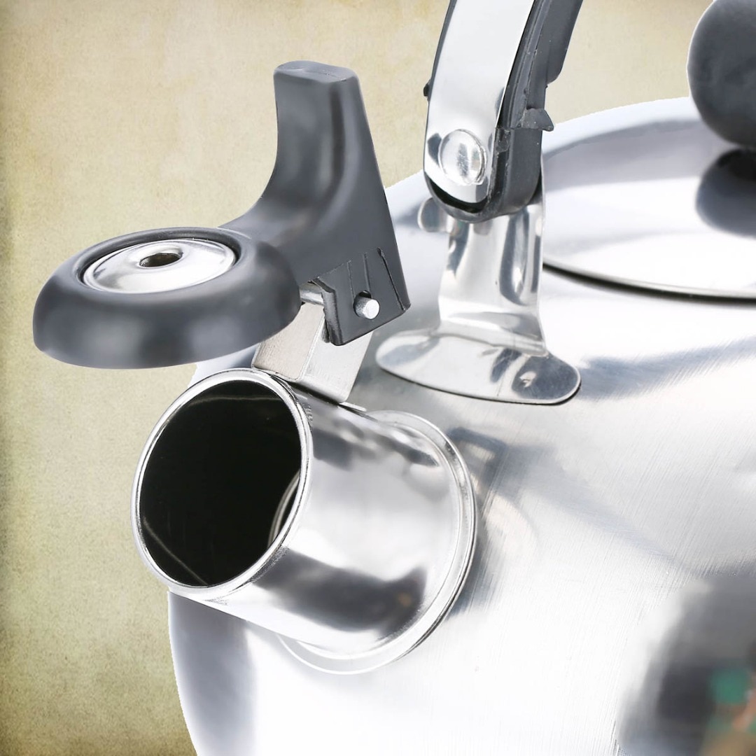 2L Stainless Steel Whistle Tea Kettle Water Pot Heat Assitant Handle Silver Newest