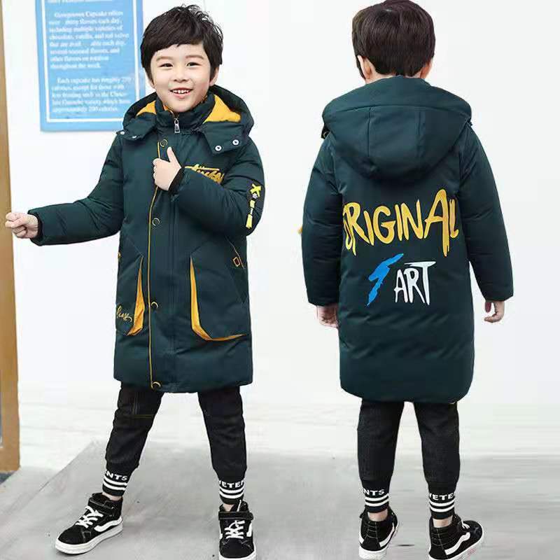 Winter Boys Thick Padded Coat Children Clothing Outerwear Boy Long Jacket Fashionable Clothes for Children Winter Coat