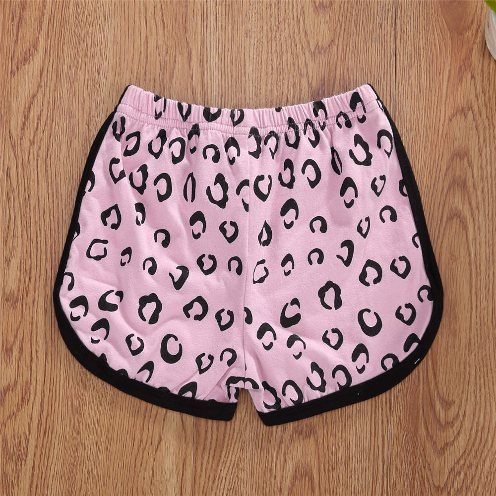 Little Kids Summer Shorts Leopard Patterns Elastic Band Bottoms ShortsLoose Wild Trouser