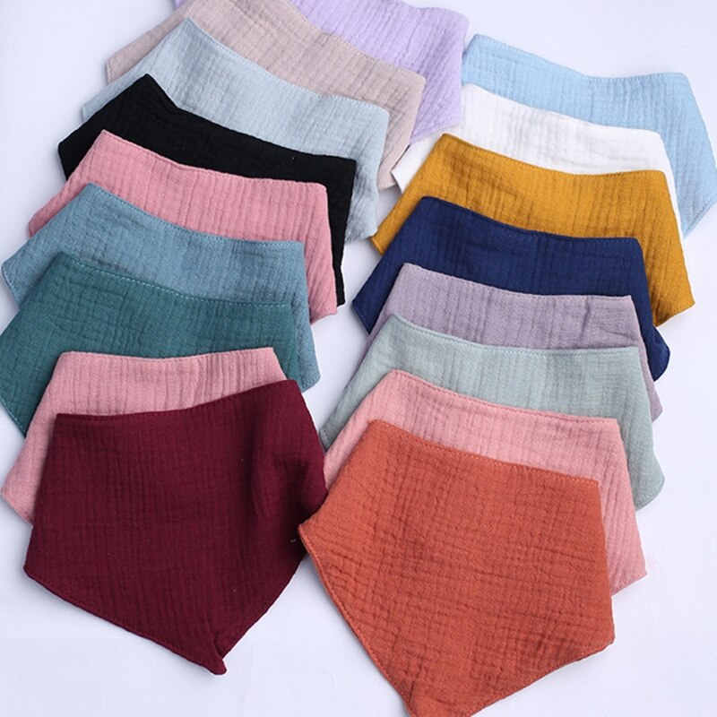 Bavaglini in cotone per neonati ragazzi ragazze sciarpa a triangolo tinta unita alimentazione Saliva asciugamano Bandana Burp Cloth regali per la doccia appena nati