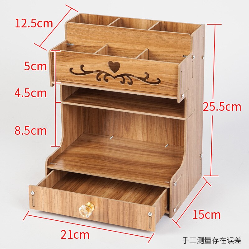 Wooden Desk Organizer Multi-Functional DIY Pen Holder Box Desktop Stationary Home Office Supply Desktop Storage Rack: C2
