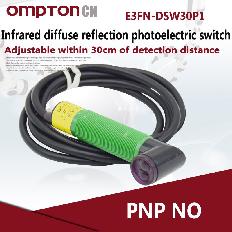 E3FN-DSW30P1 PNP NO Infrared diffuse reflection photoelectric switch Standard test object 50mm*50mm white matte paper