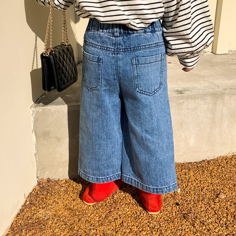 Jean de printemps pour filles, jean fendu, ample, droit, assorti avec tout, 1-7 ans: 12M