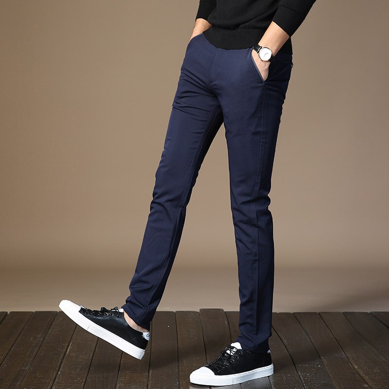 Men Luxury Suit Pants Dress Pants Mens Slim Fit Formal Perfume Classical Business Pants Men Autumn Winter Black Trousers