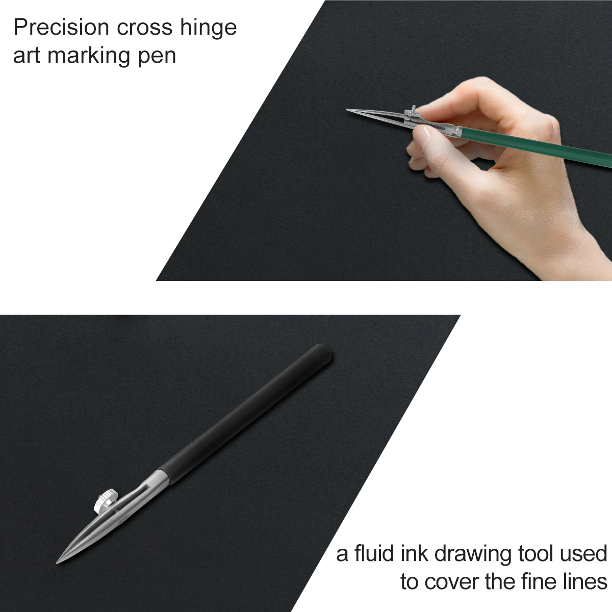 3pcs Adjustable Straight Line Pen Art Ruling Pen Drawing Tool for Masking Fluid Fine LinesSize L,Size M, Size S 1pc for Each One