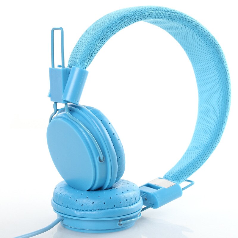 Luxury Headband Wired Big Headphones with Mic Portable Foldable On-Ear Headset with Microphone for Phones xiaomi PC Girls Kids: EP05 blue