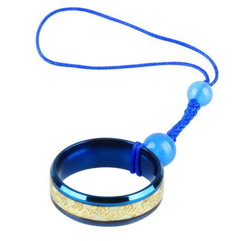 Telefoon Lanyard Korte Telefoon Keten Mannen Vrouwen Fall-Slip Hanger Hanger Chinese Stijl Titanium Staal Lichtgevende Draak Ring