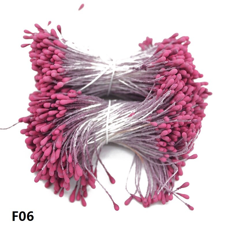 400pcs/lot Mini Flower Stamen Pistil DIY Artificial Double Heads Floral Stamens Home Wedding Decoration Cake Flowers Accessories: F06