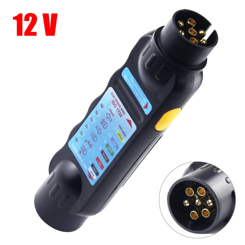 7 Pin Auto Vrachtwagen Trailer Plug Socket Tester Bedrading Circuit Licht Test Tool Diagnostic Tools Zwart Adapter Auto Diagnostic Tool
