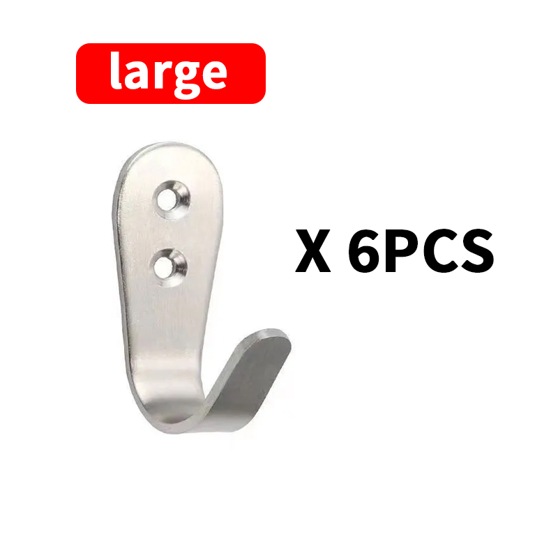 Wandkapstokken, 6-pack zwarte kapstokken, aan de muur gemonteerde enkele deurhaken, grote J metalen haken voor keuken, slaapkamer, badkamer: Goud