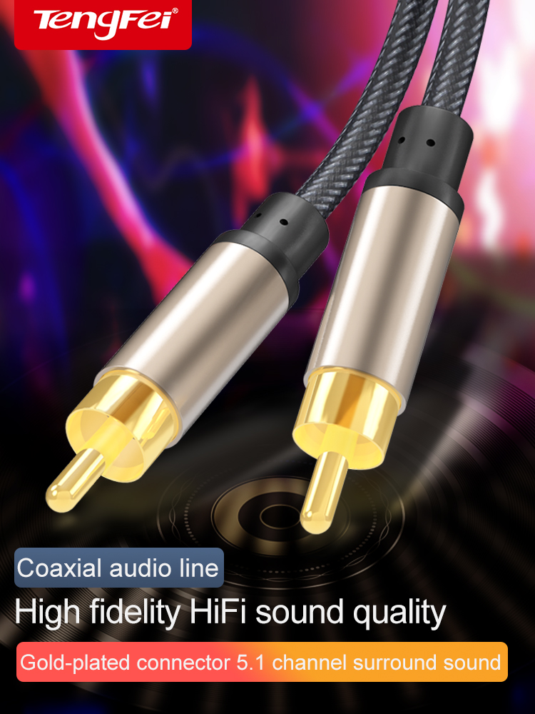 Cable Coaxial HiFi 5,1 SPDIF 1m 1,5m 2m 3m 5m 8m 10m Cable de vídeo para amplificador de TV altavoz barra de sonido