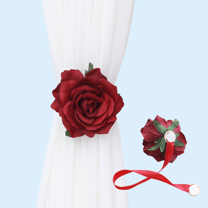 Magnet Vorhang Clips Gebunden Blumen Kreative Pfingstrose Blume Vorhang Schnur Krawatte Wohnkultur Tieback Halfter Vorhang Schnalle