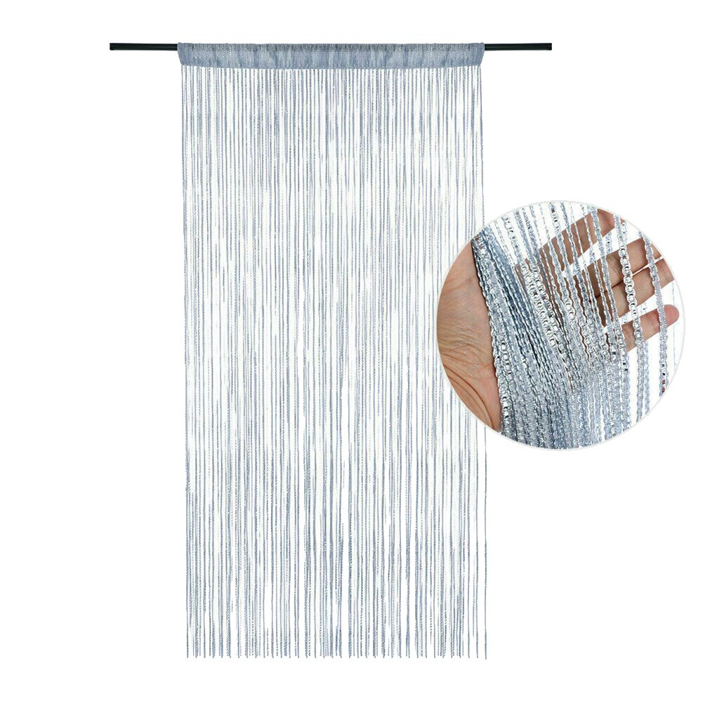 Door and Window Panel Fly Screen Fringe Room Screen Tassel Home Decoration: Silver