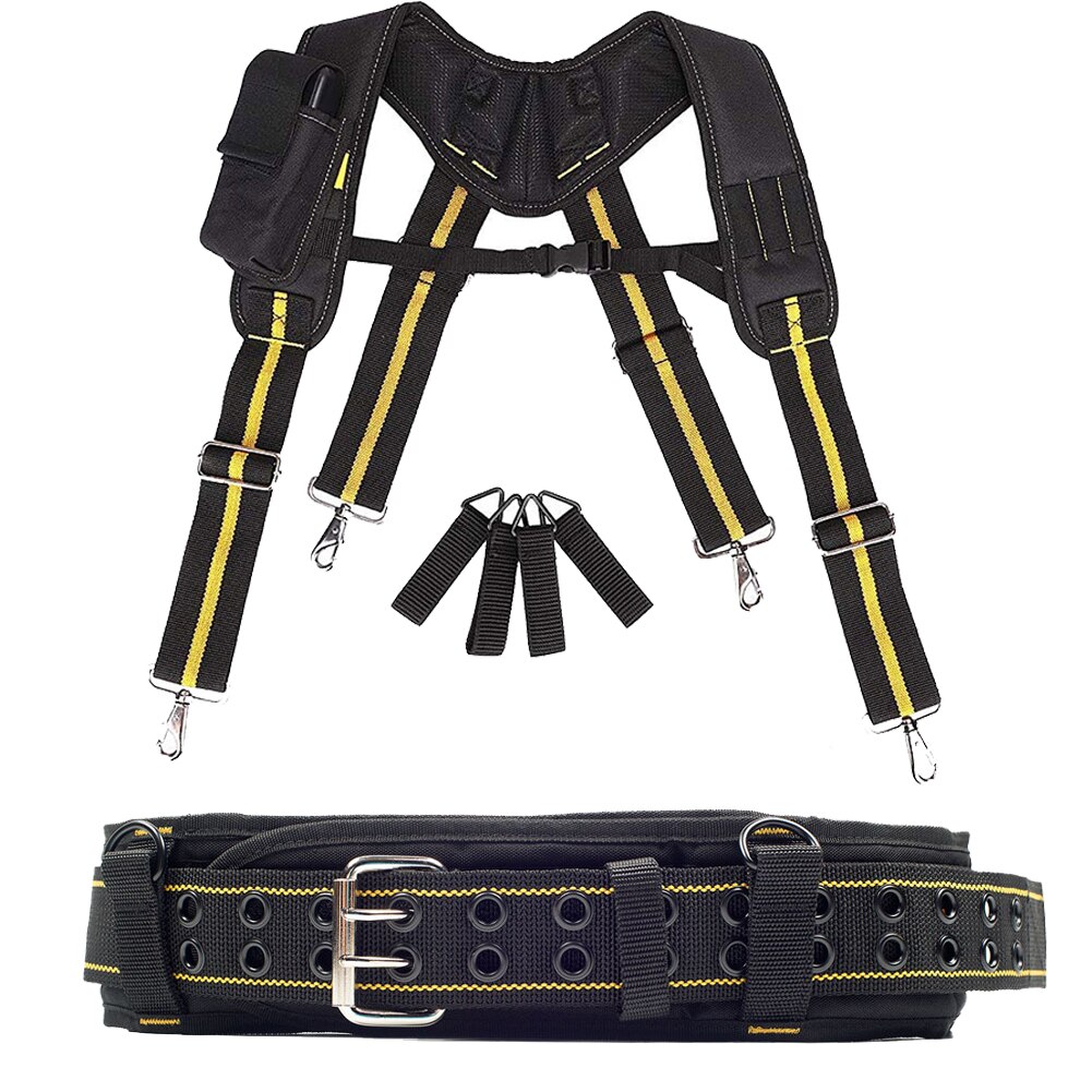 Ensemble de bretelles de travail pour charpentier, ceinture à outils, réglables, rembourrées, lombaires et de style joug, pour électricien: Style 5