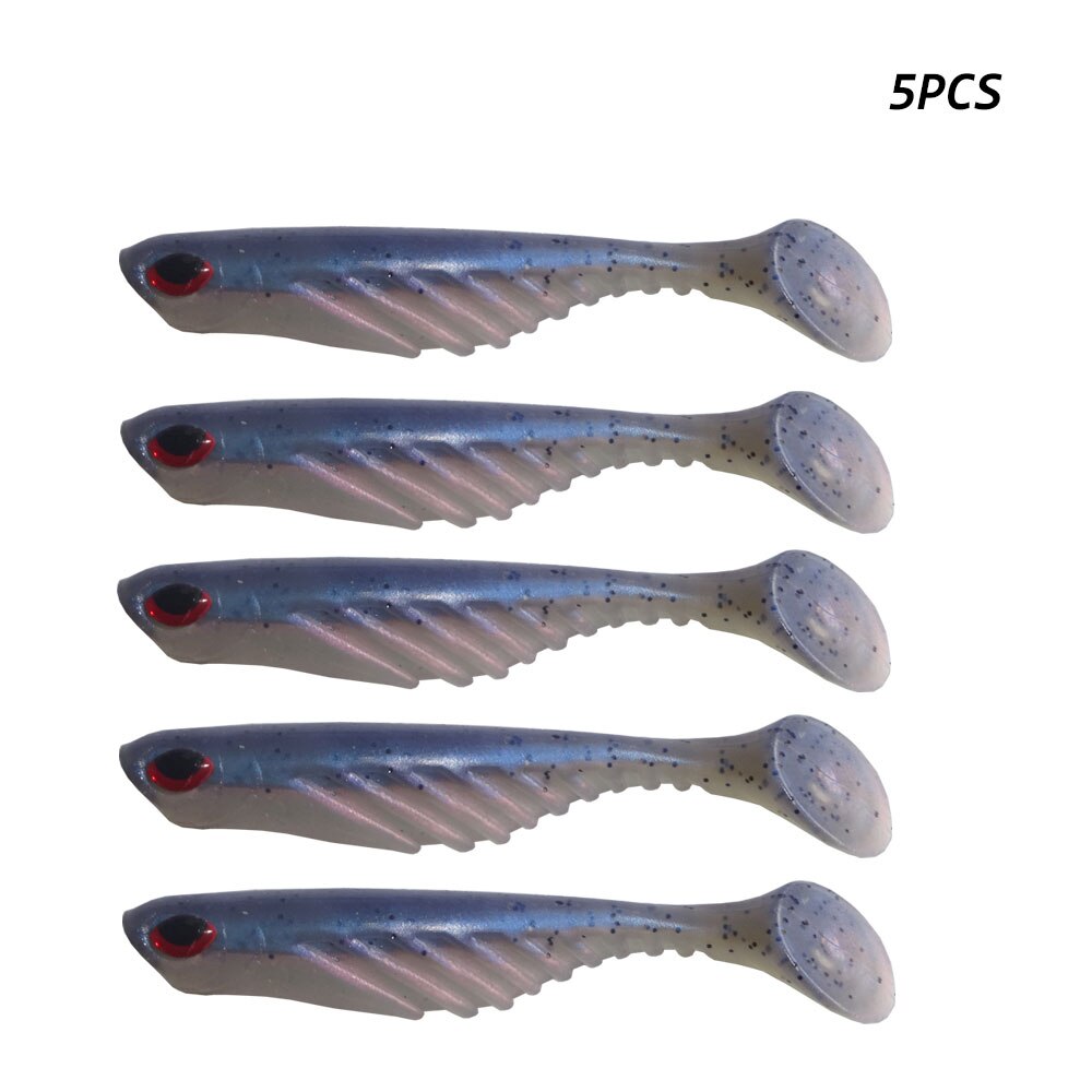 Hexakill 5 stk / mye 7cm 2.9g orm myke lokker kunstig fiske agn wobbler karpe fiskeutstyr shad silikon: 02