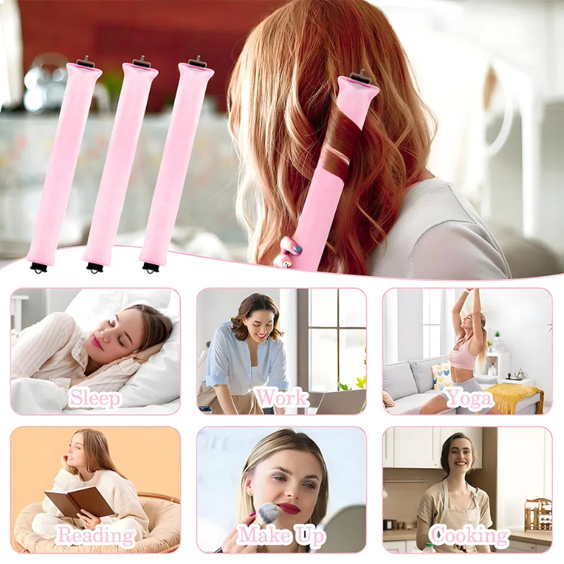 1/3pcs Hair Heatless Curls Beauty Women Curly Products Hair Curler Rubber Curling Sleep Hairdresser Tools Hair Foam Rollers