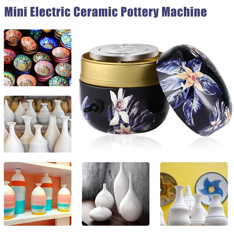 Bmbby-Mini Machine à tour de poterie, petite Machine électrique à former la poterie avec plateau pour le travail de céramique de bricolage, prise ue