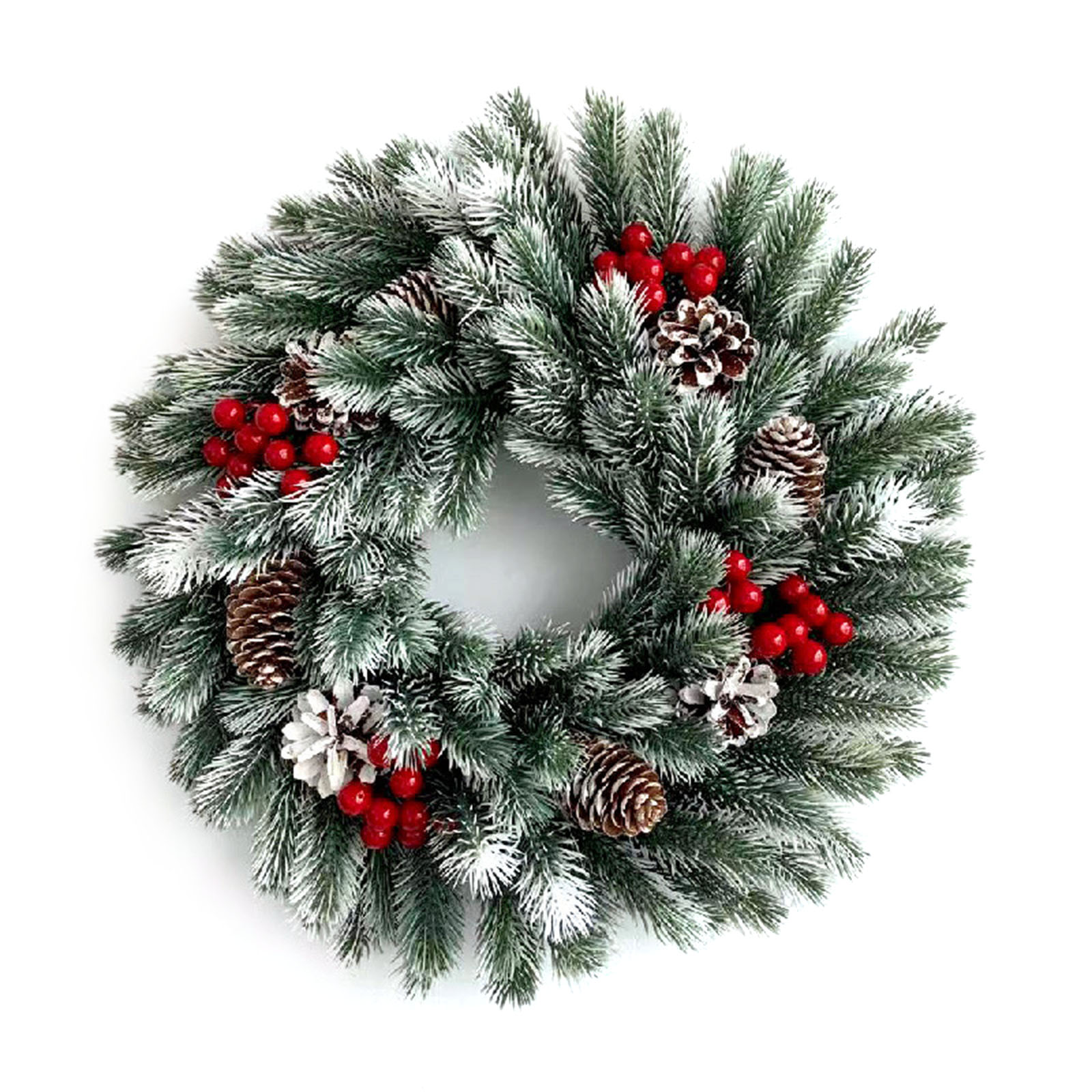 PVC Window Props Artifical Wreath Green Garland Home Decoration Front Door Pine Cones National Hanging Christmas Ornament: Default Title