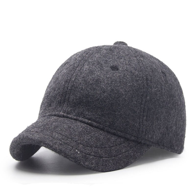 Gorra de béisbol de mezcla de lana de , de Color sólido gorra de béisbol, visera corta para el sol para hombres, gorras de béisbol casuales de combinar para mujeres, Snapback, novedad: Dark gray