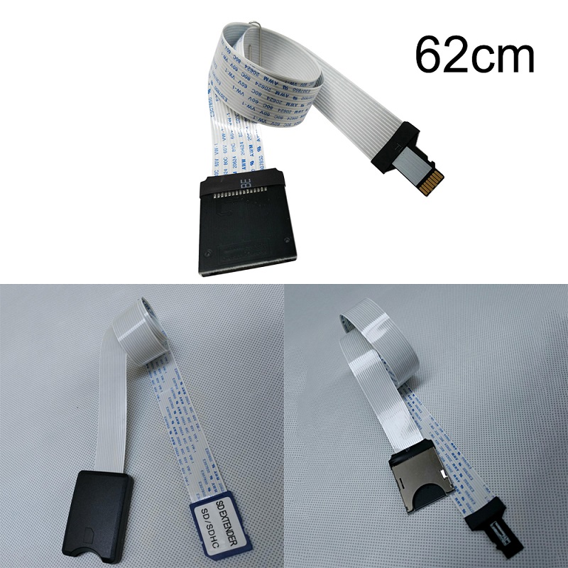 Tf/Micro Sd Naar Sd-kaart Verlengkabel Adapter Flexibele Extender Microsd Naar Sd/Sdhc/Sdxc-kaart verlengkabel: 62cm