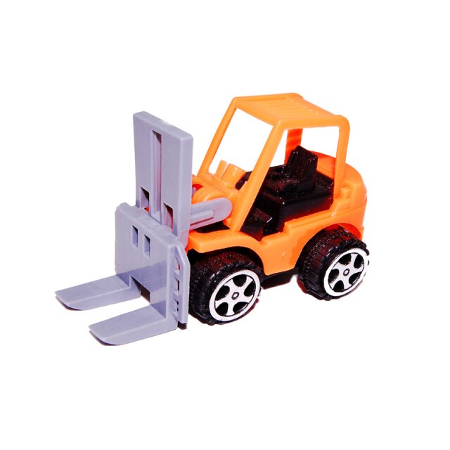 Plastic Rally Return Car Toy car for children 1：24 City engineering vehicle Model Forklift truck Loaders Toys For children: C