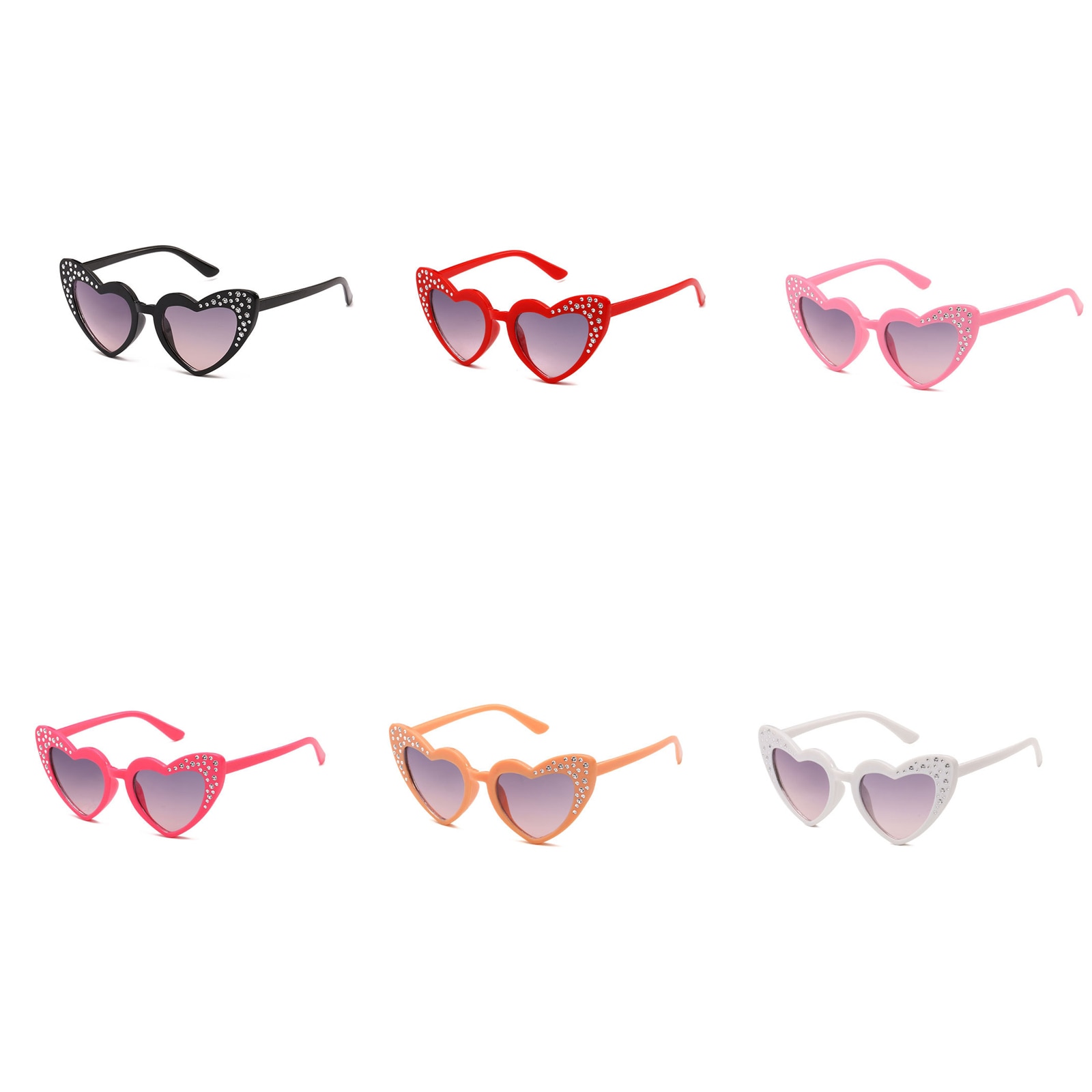 Kids Sunglasses Peach Heart Studded Children's Sunglasses Love High-end Rhinestone Girls Sunglasses