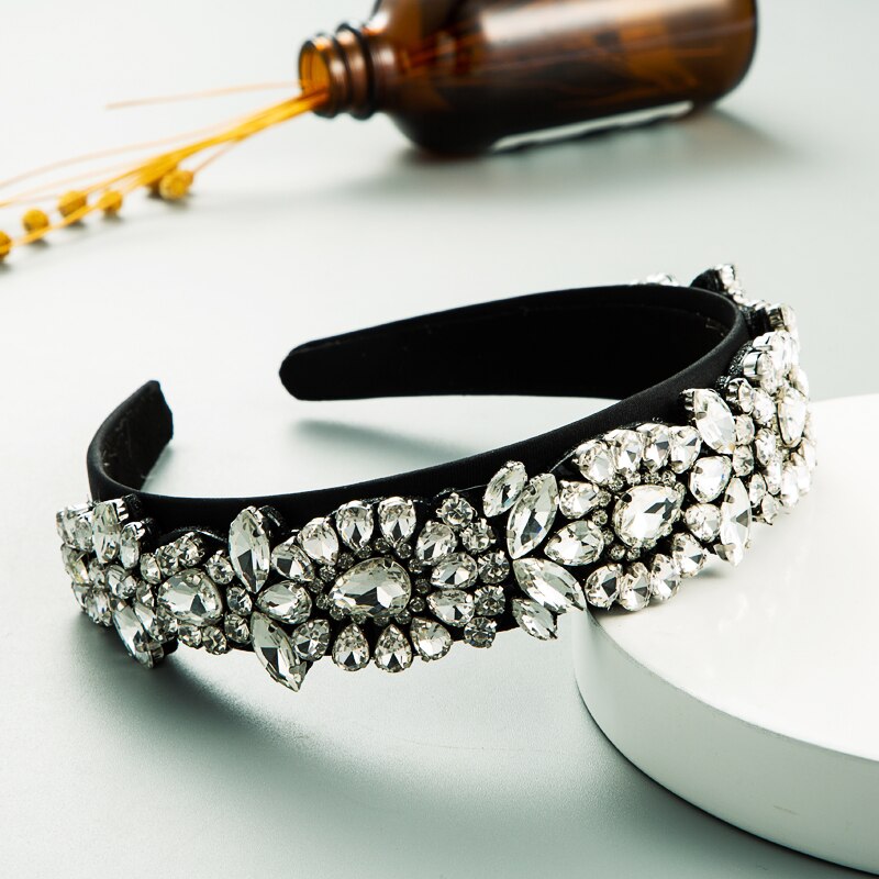 Za Prachtige Barokke Volledige Crystal Hoofdband Voor Vrouw Vintage Shiny Rhinestone Haarband Vrouw Wedding Party Haaraccessoires