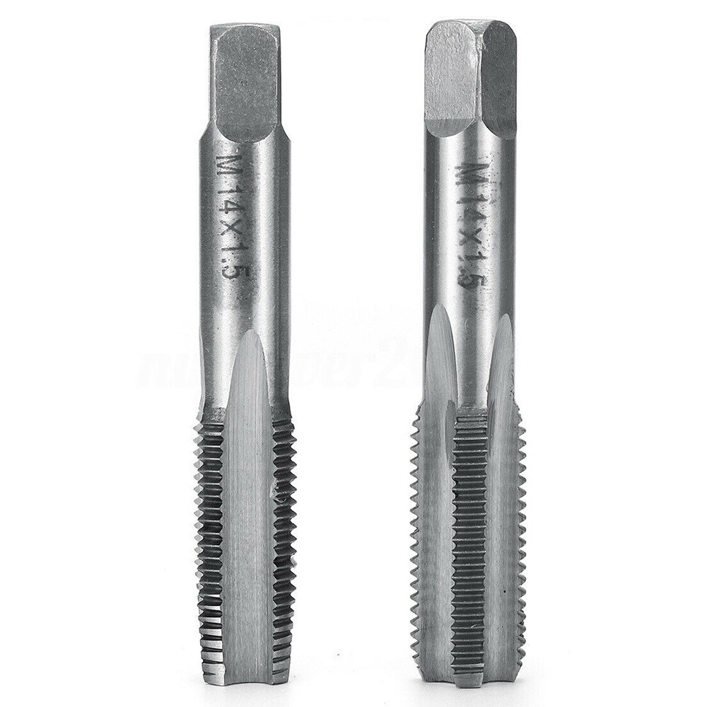 1 Pair HSS Thread Hand Taps Straight Fluted Fine Thread Metric Tap Die Set Hand Threading Tool M12 M14 M16 M18 M20 Household