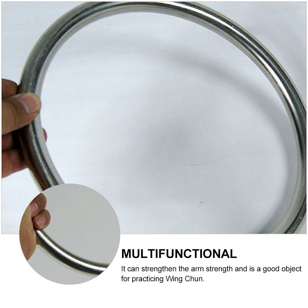 1Pc Wing Chun Ring Fitness Stainless Steel Training Wing Chun Ring (Silver)