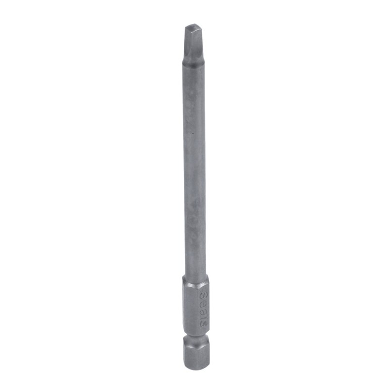 1/4 inch Hex Shank 6mm Dia Shaft 100mm Long Square Screwdriver Bit Gray