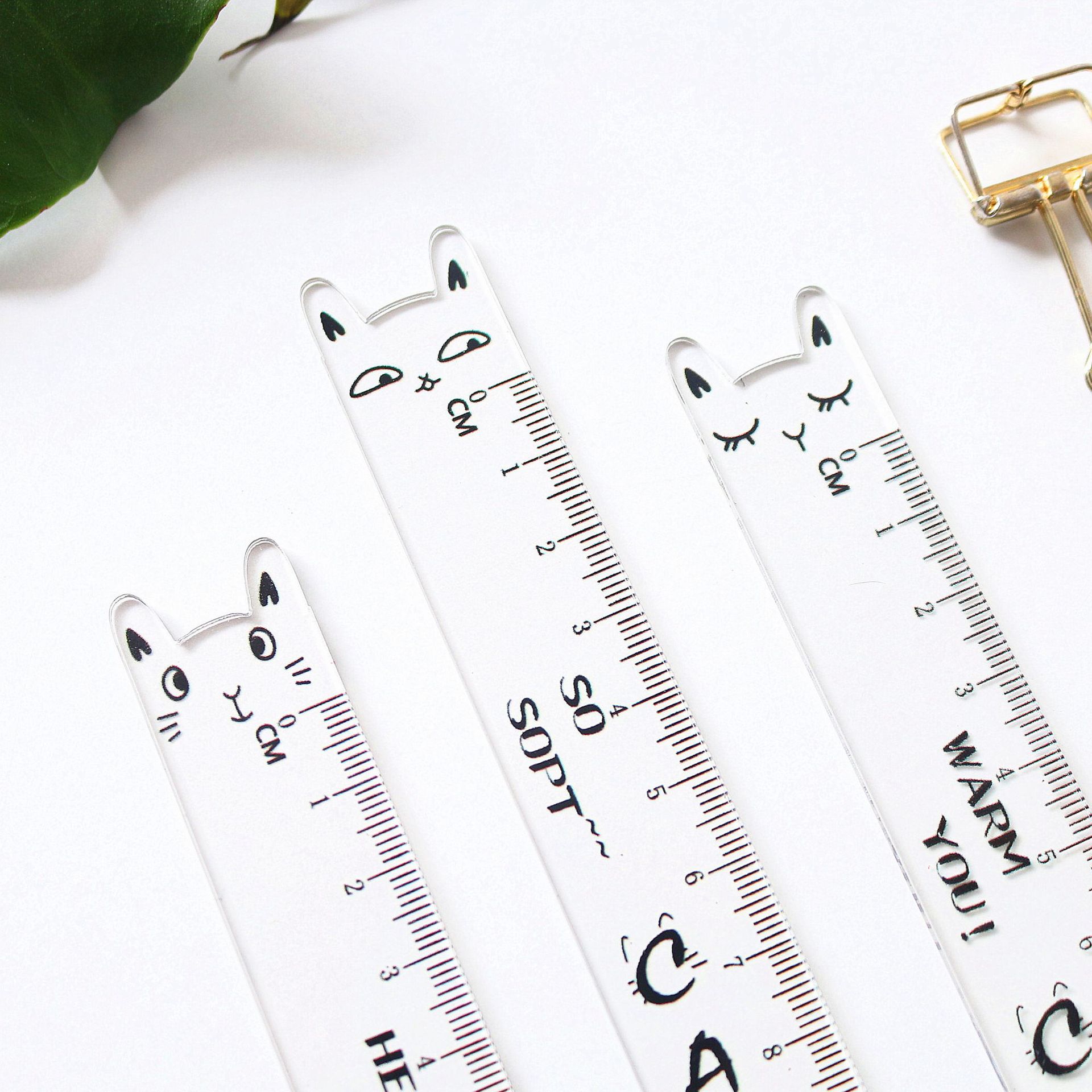 Black Cat Plastic Ruler Measuring Straight Ruler Tool Promotional Stationery