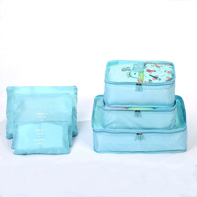 6P/ Oxford Cloth Travel Mesh Bag In Bag Luggage Organizer Packing Cube Organiser for Clothing: 10